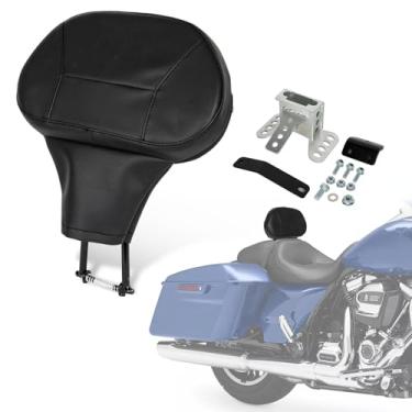 Imagem de Psler Destacável Ajustável Plug-in Driver Rider Sissy Bar Backrest Pad para Touring Road Glide Street Glide Electra Glide Tri Glide Ultra Limited CVO 2009-2023