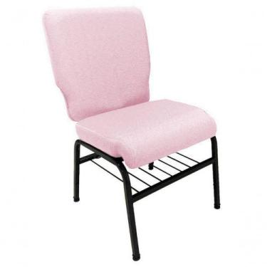 Imagem de 01 Cadeira Para Igrejas C/ Porta Biblía E Porta Cálice Rosa - DESIGN O