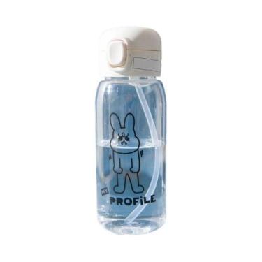 Imagem de Garrafa De Água Transparente De Plástico De 520-600ML Com Canudo De Pu