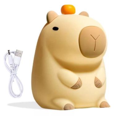 Imagem de Luminaria Mesa Capivara Fofa Touch Muda De Cor USB Recarregavel Iluminaçao Decoraçao Casa Quarto