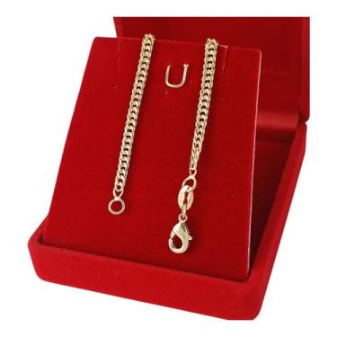 Imagem de Pulseira Banhada a Ouro Elo Curto Masculina Bijou Art