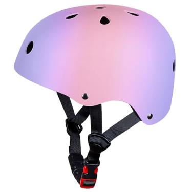 Imagem de Bienbee Capacete Infantil, De Bicicleta Skate Para Bicicleta, Scooter Equilíbrio Meninas 3 A 5 8 17 Anos, Rosa, Roxo E Azul Fluido S