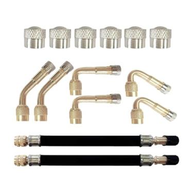 Imagem de FJMQHU Conjunto de extensão de haste de válvula Extensores de haste de válvula de extensão de pneu de automóvel para monociclos