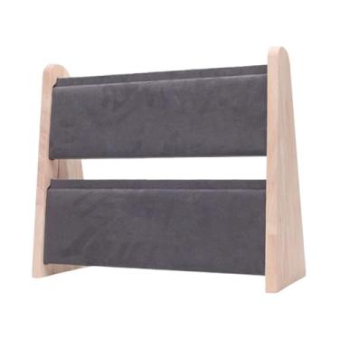 Imagem de YIJU Suporte para colar, suporte para joias, balcão de vendas, loja de mesa, para colar, organizador de armazenamento de joias, dobrável, Cinza