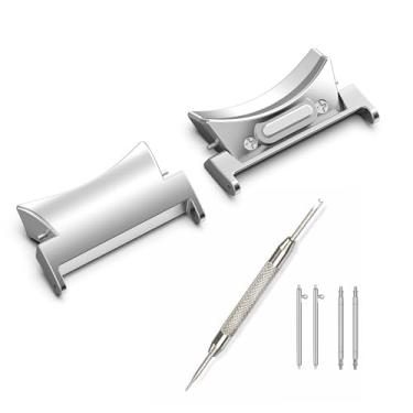 Imagem de Gheper 22 mm conectores de metal compatíveis com Samsung Galaxy Watch 7/FE/6/6 Classic/5/5 Pro/4 Classic/4 44 mm 40 mm DIY adaptador substituição de conector de botão sem espaço de aço inoxidável