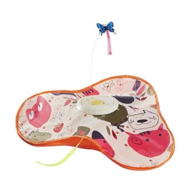 Imagem de Whtkoph Brinquedo interativo para gatos com penas de movimento, brinquedos engraçados que se movem, ratos que rangem para gatinhos e gatos, Laranja