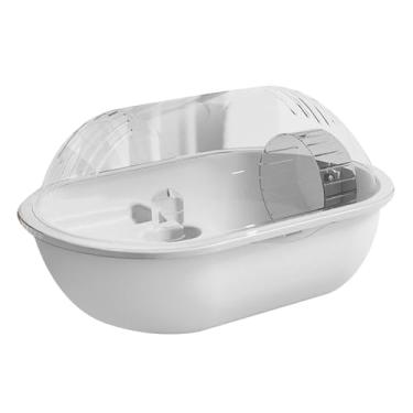 Imagem de Generic Gaiola portátil para hamster, casinha para animais pequenos, esconderijo respirável, exercício, roda de corrida para coelhos pequenos, Cinza