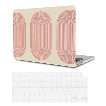 Imagem de Compatível com MacBook Pro 13 polegadas 2021 2020 2019 2018 2017 2016 versão M1 A2338 A2289 A2251 A2159 A1989 A1708 A1706, capa protetora de plástico rígido e teclado Pele, ondulação circular es