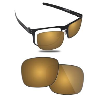Imagem de Fiskr Lentes polarizadas de substituição compatíveis com óculos de sol Oakley Holbrook Metal OO4123 55 mm, resistente a impactos e ajuste perfeito - Bronze metálico