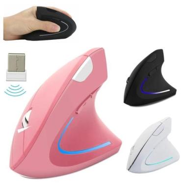 Imagem de Mouse Vertical Ergonômico Sem Fio & Confortável - YA Variedades, Preto