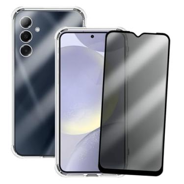 Imagem de Capa Case Capinha Anti Shock para Samsung Galaxy S24 e Película 3D Vidro Privacidade Anti Espião