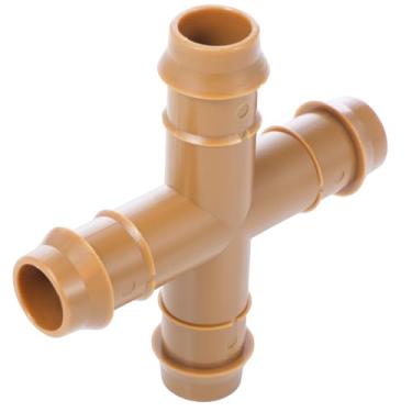 Imagem de Boao 20 pacotes 1/2 polegada conector farpado plástico irrigação por gotejamento conector mangueira farpada 17 mm diâmetro (4 vias)