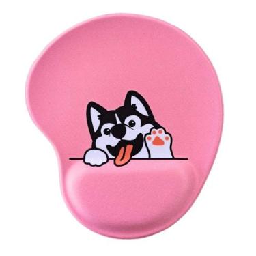 Imagem de Mousepad Ergonômico Estampado Cachorro Rosto Rosa LionGames