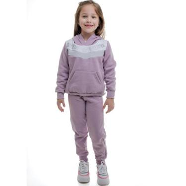 Imagem de CONJUNTO MOLETOM INFANTIL FEMININO MENINAS JUVENIL BEBE 6 MESES A 16 ANOS INVERNO QUENTINHO-Feminino
