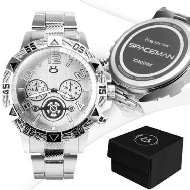 Imagem de Relogio Aço Inox Prata Personalizado Masculino Caixa - Orizom