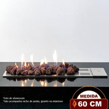Imagem de Lareira a Gás Império 60cm - Aço Inox - Fogo & Art, Sem chave de segur