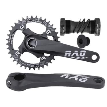 Imagem de Conjunto de manivela para mountain bike - pedaleira de ciclismo integrada oca de 170 mm, corrente larga estreita e leve, roda dentada com suporte inferior de liga de alumínio para equitação ao ar