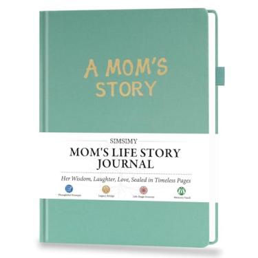 Imagem de SIMSIMY Diário de histórias da vida da mãe, capa dura, diário guiado com perguntas rápidas, presente de livro de relíquia de memória da mãe para o dia das mães, aniversário, Natal da filha e do filho
