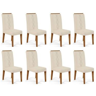 Imagem de Kit 8 Cadeiras para Sala de Jantar Yasmin Freijó/Neve