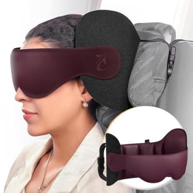 Imagem de Bonairest Travesseiro de viagem, travesseiro de pescoço de avião para voos longos, alça de cabeça grande com máscara ocular 3D para dormir, apoio de cabeça com suporte de 360°, elegível para FSA HSA