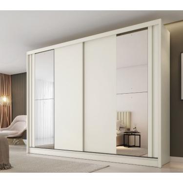 Imagem de Guarda Roupa Casal Flex com 2 Espelho 2 Portas de Correr Em MDF Monterey Made Marcs