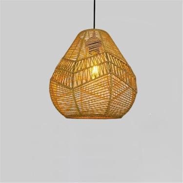 Imagem de Industrial Estilo Retro Corda De Cânhamo Pendente Lâmpada Personalidade Criativo Internet Bar Café Restaurante Quarto Roupa Loja Balcão Bar Candelabro (I D30CM)