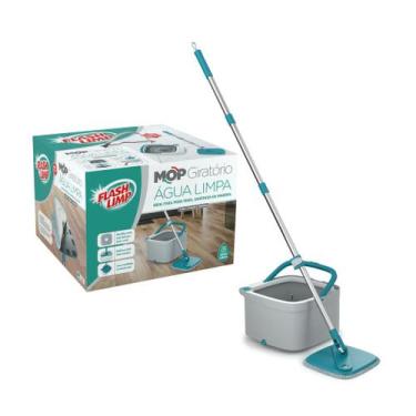 Imagem de Mop Agua Limpa Giratório 360 Esfregão Microfibra Balde Flash Limp MOP0