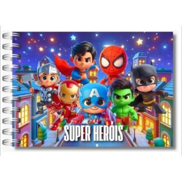 Imagem de Livro De Colorir Super Heróis Com 50 Folhas Capa Dura 180g Capa Dura -