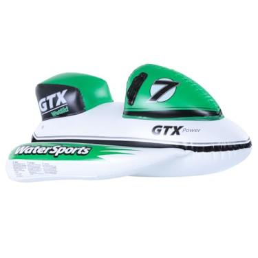 Imagem de SWIMLINE Boia inflável para piscina – Jangada divertida para piscinas, praias e festas de verão, 132 cm, GTX Wet Ski, branco/verde