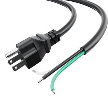 Imagem de Yubunt Cabo De Alimentação Reposição Para Serviço Pesado, Calibre 12, 3 Pinos, 9,84 Pés, 110 V, 115 120 Pigtail, 12 Awg, 12/3, Preto, Adequado Eletrodomésticos Pesados, Ferramentas E Lava-Louças