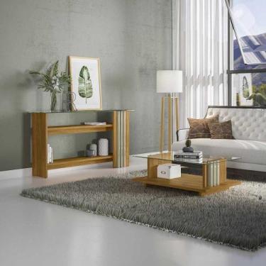 Imagem de Conjunto Aparador e Mesa de Centro Gusmao MDP 2 Portas Cumaru/Opala G9