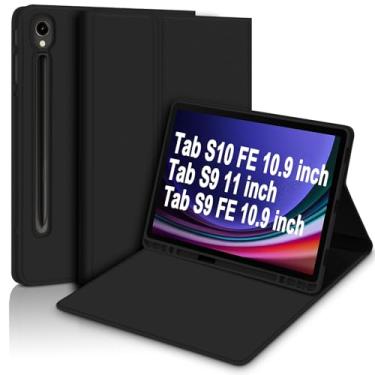 Imagem de Capa tablet Para Samsung Galaxy Tab S10 FE 10.9"/S9 FE 10.9"/S9 11", Case Anti Impacto, Estojo de teclado magnético removível com suporte para caneta S, Premium Slim (Preto)