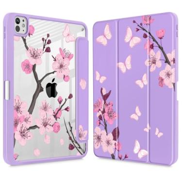 Imagem de May Chen Capa para iPad Pro de 13 polegadas 2024 chip M4 de 7ª geração, [suporte para lápis embutido suporta Pencil 2/USB-C] Capa traseira transparente ultrafina com suporte de três dobras despertar