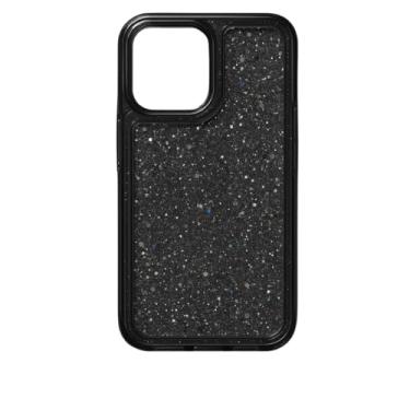 Imagem de Capinha compatível com iPhone 15 Plus com Glitter Brilhante – Cores Variadas, TPU Flexível, Proteção Antiqueda (Preta)