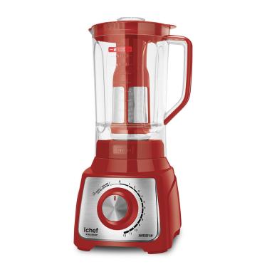 Imagem de Liquidificador Ichef - Turbo Red - Inox - 3 Ltrs - 1200W | 127V