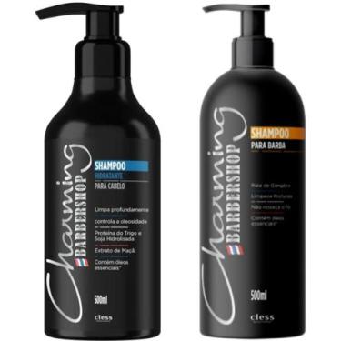 Imagem de Kit Shampoo Cabelo e Barba Charming Barbershop Cless 500ml Limpeza e H