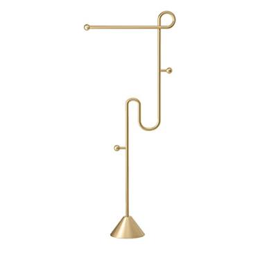 Imagem de ZzleoyuUUs-12 Suporte de casaco, suporte para roupas, tipo chão, armazenamento de roupas, prateleira, sala de estar, quarto, porta de entrada, pendurar roupas, cabideiro, suporte para cabide (dourado)