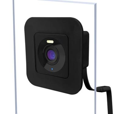 Imagem de Pacote com 2 suportes de janela para câmera Wyze Cam OG, suporte de câmera autoadesivo anexado à parede de vidro de painel único, monitoramento externo através da janela interna da casa, carro