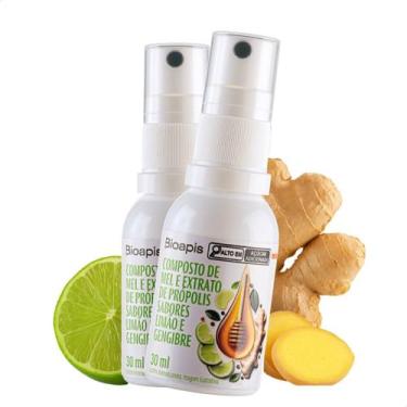 Imagem de Kit 2 Spray Natural Mel e Própolis 30ml Limão e Gengibre - Minamel
