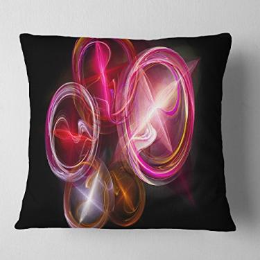 Imagem de Design vermelho fractal Desktop' abstrato sala de estar, sofá, almofada de alta qualidade + capa de almofada impressa em ambos os lados 40,64 cm x 40,64 cm