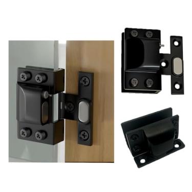 Imagem de Dobradiça de porta de vidro para armário, dobradiça de braçadeira de porta para animais de estimação, pino de bloqueio magnético, aço inoxidável 304 para vidro de 5-8 mm (preto)