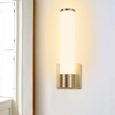 Imagem de Kalium Arandelas de parede modernas de 35,56 cm, luzes reguláveis para banheiro, iluminação interna de LED branco quente 3000K para banheiro, escadas, sala de estar, quarto. Com fio.