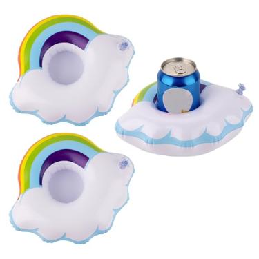 Imagem de CAIRIAC Suporte inflável para bebida, porta-copos flutuantes, boias de bebida para piscina, boias de bebida de piscina, suportes infláveis para bebidas de piscina e banheira de hidromassagem (pacote