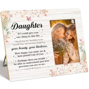 Imagem de Porta-retrato para filhas, presente para filha da mãe, presente de Natal, aniversário, formatura para filhas, If I Could Give You One Thing in This Life Daughter Moldura de madeira
