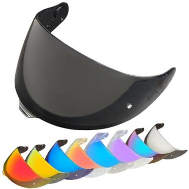 Imagem de YMTSGEQ Substituição da viseira do capacete GT-Air 3. Proteção UV do capacete CNS-1C compatível com GT-Air 3 (preto escuro)