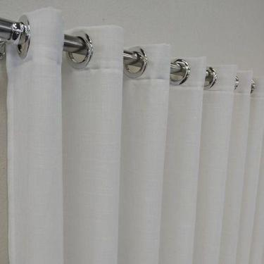 Imagem de Cortina De Voil Linho Com Forro De Microfibra Para Sala P/ Varão 4,00x