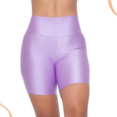 Imagem de Short Fitness Malha Canelado Trilobal Feminino Academia - CeM Fitness,