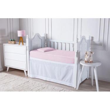 Imagem de Protetor de colchão berço impermeável matelado - AQUARELA, ROSA