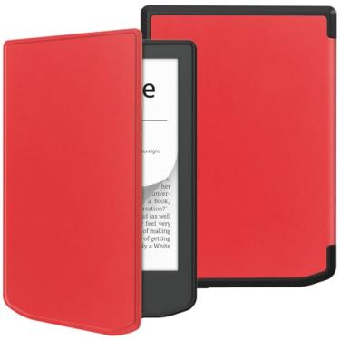 Imagem de Kepuch Custer Capas para Pocketbook Verse Lite/Pro PB634 / PB629,Couro-PU Bolsas Estojos - Vermelho