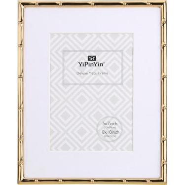 Imagem de Porta-retratos Yipinyin Metal 20x25cm com tapete sem ácido 13x18cm